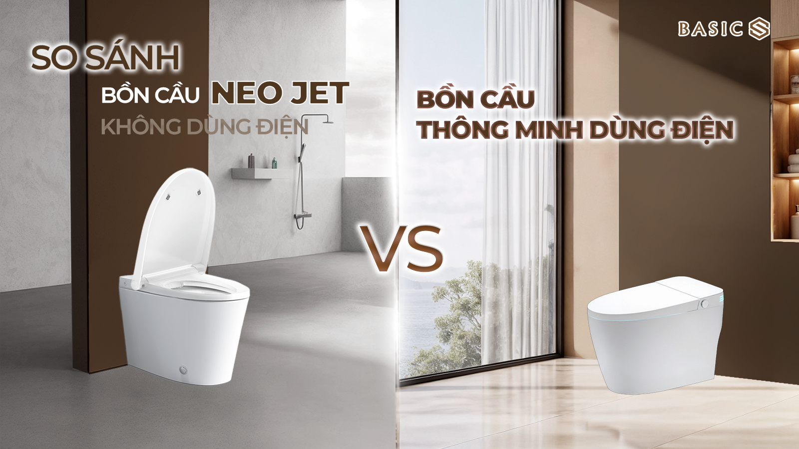 So sánh bồn cầu NEO JET không dùng điện và bồn cầu thông minh dùng điện