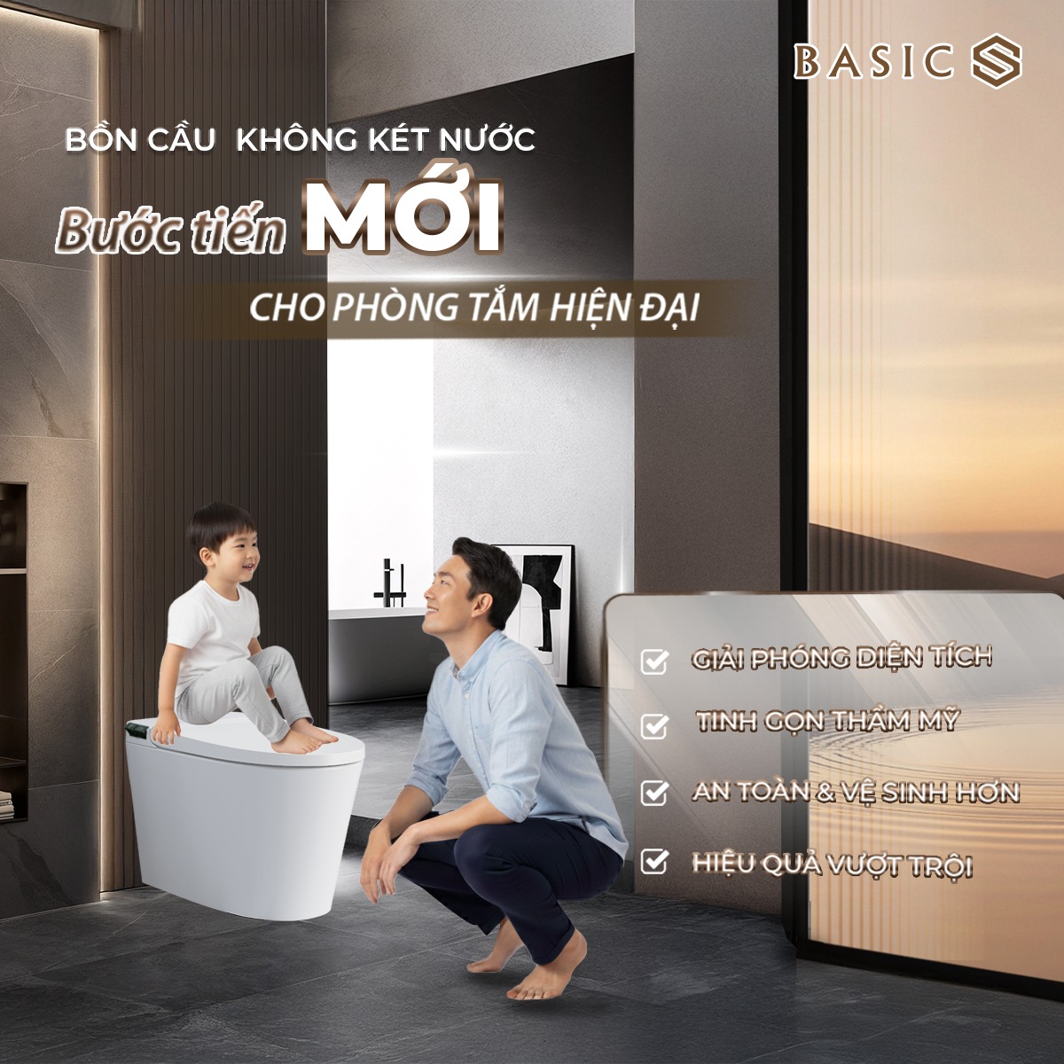 Cuộc chiến dạy con tự đi vệ sinh và trợ thủ đắc lực bồn cầu chăm sóc NEO JET