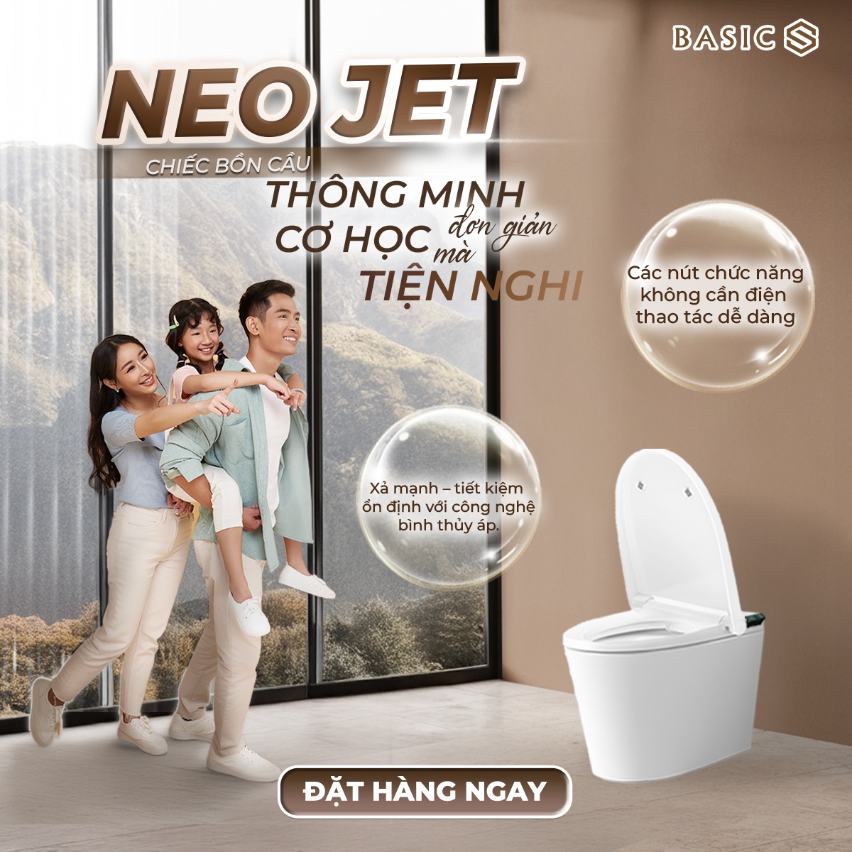 Công nghệ xả trợ lực kép của bồn cầu chăm sóc NEO JET: Sức mạnh xả sạch, tiết kiệm vượt trội