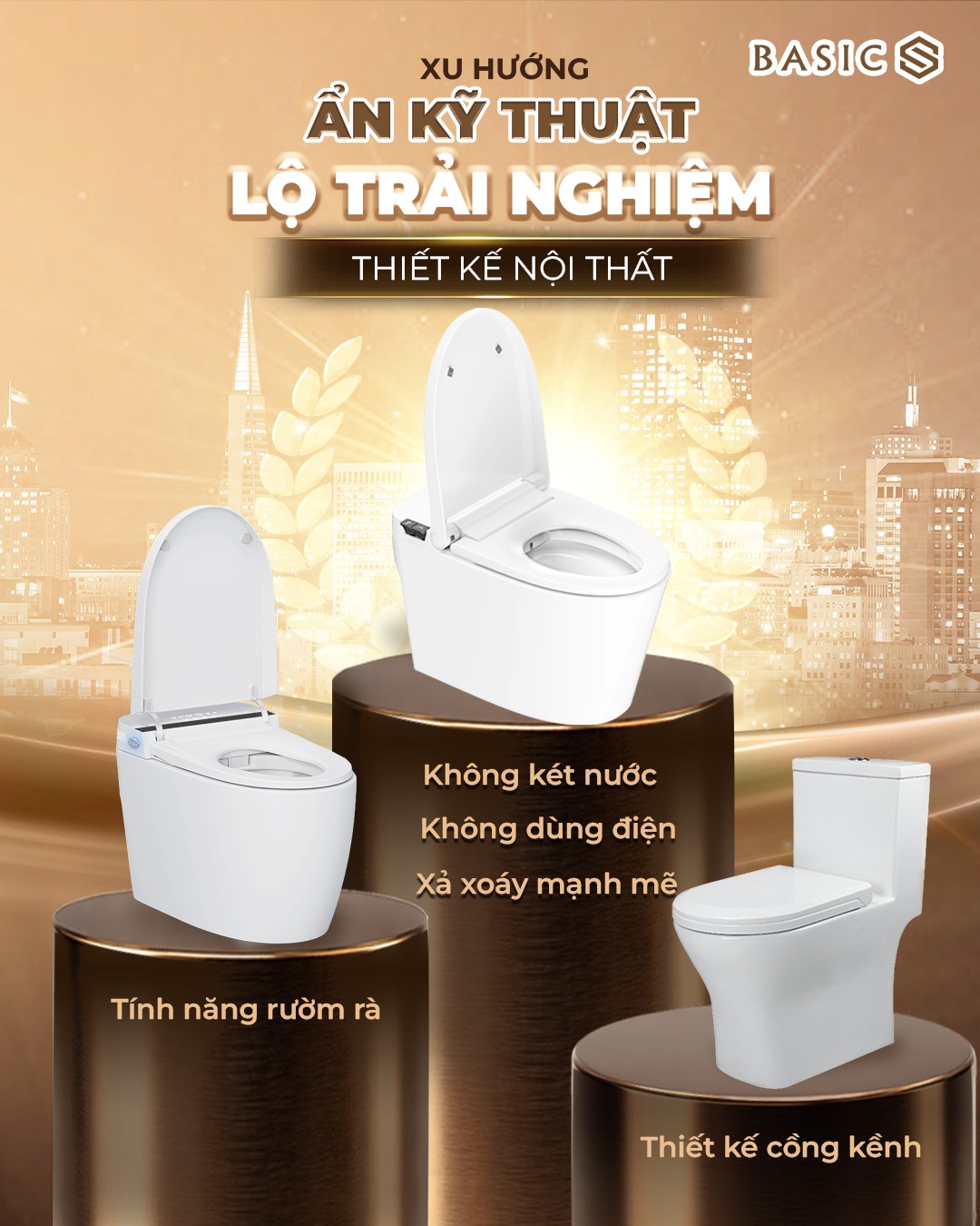 Bồn cầu không dùng điện NEO JET có bền không? So sánh với bồn cầu điện tử và bồn cầu truyền thống có két nước