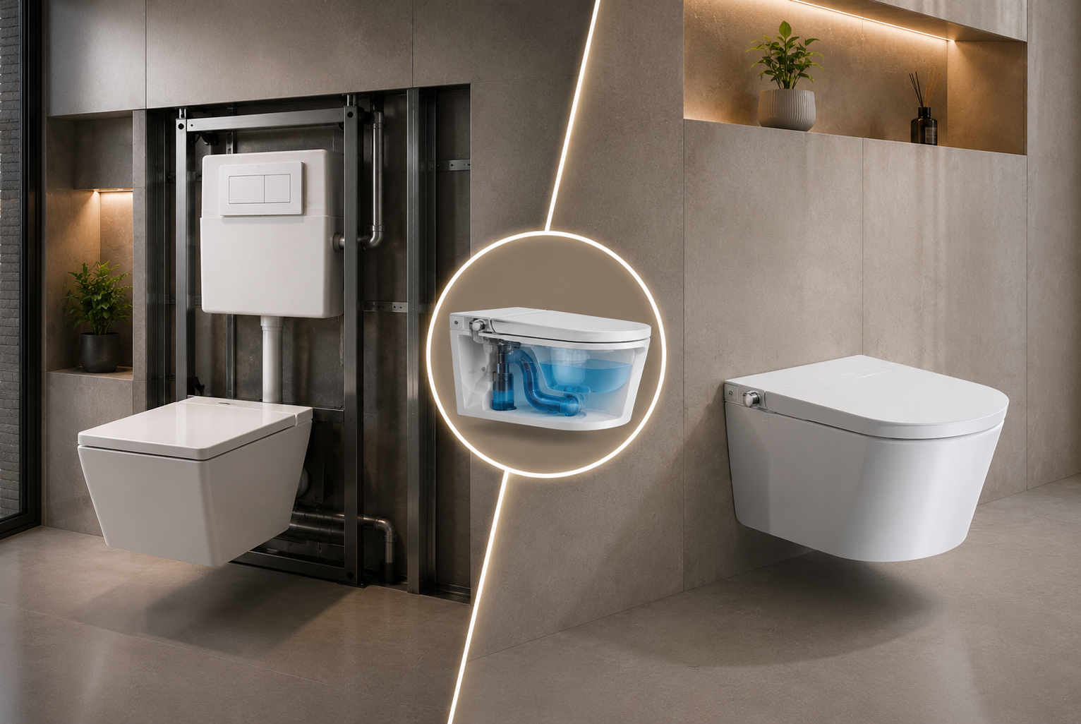 So sánh NEO JET 500 và bồn cầu treo tường truyền thống: Khác biệt nằm ở đâu?