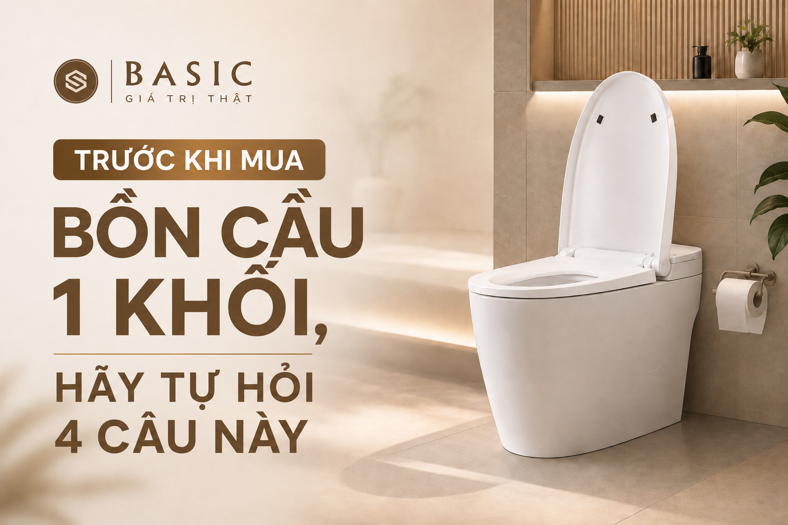 Trước khi mua bồn cầu 1 khối, hãy tự hỏi 4 câu này