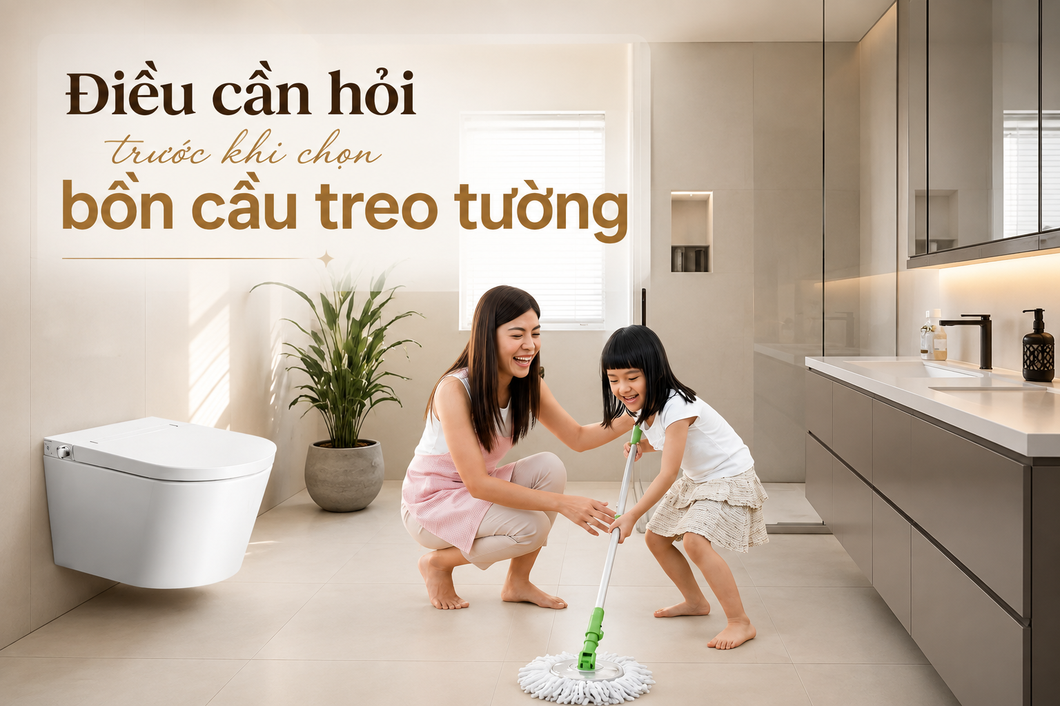 Két nước âm tường có khó bảo trì không? Điều cần hỏi trước khi chọn bồn cầu treo