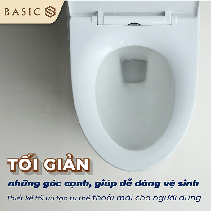 Thiết kế nắp bồn cầu Basic tạo tư thế thoài mái cho người ngồi